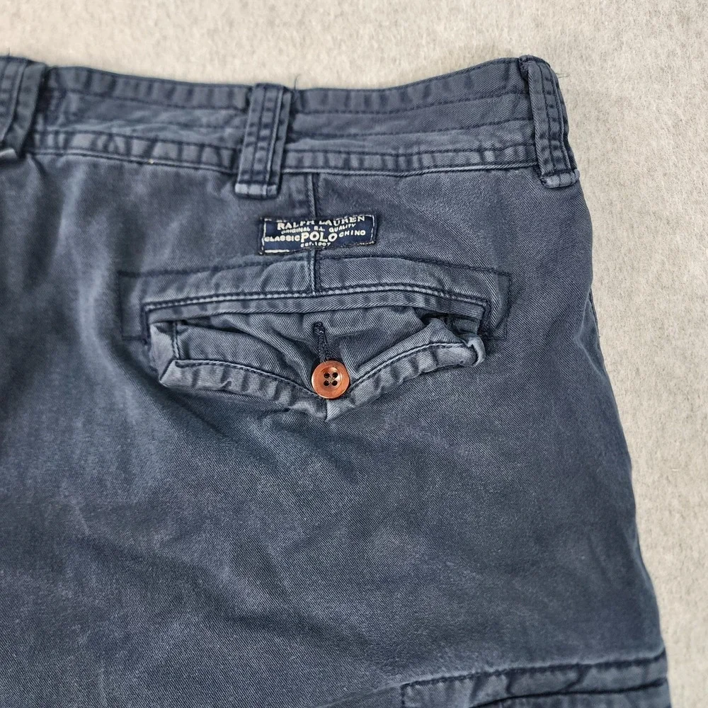Polo Ralph Lauren Cargo Shorts Mens 42 Blue Skate Thick Cotton Grunge Y2K Tag 36